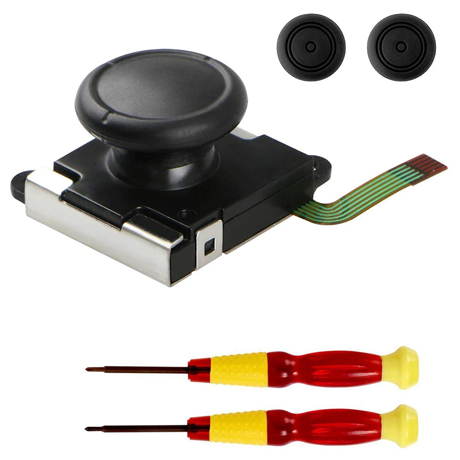 

3D Replacement Joystick Analog Thumb Stick for Nintendo Switch Joy-Con Controller - Include Tri-Wing & Cross Screwdriver Tool +