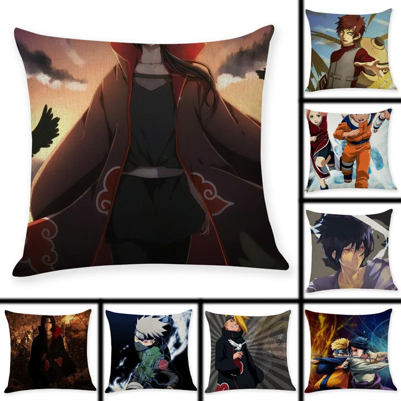 

1pcs 45x45cm Naruto Uchiha with Soil Decorative Pillow Peach Skin Sofa Cushion Waist Pillow Cover Decorative Cushion Cover