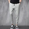 2025 New Korean Ice Silk Elastic Trousers Four Seasons Thin Casual Men'S Loose 9-Point Large Size Small Foot Sports Pants Spring 3