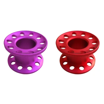 

1 Pair Compact Scuba Diving Tech Finger Spool Aluminum Guide Line Blank Reel Underwater Snorkeling Equipment, 2 Color