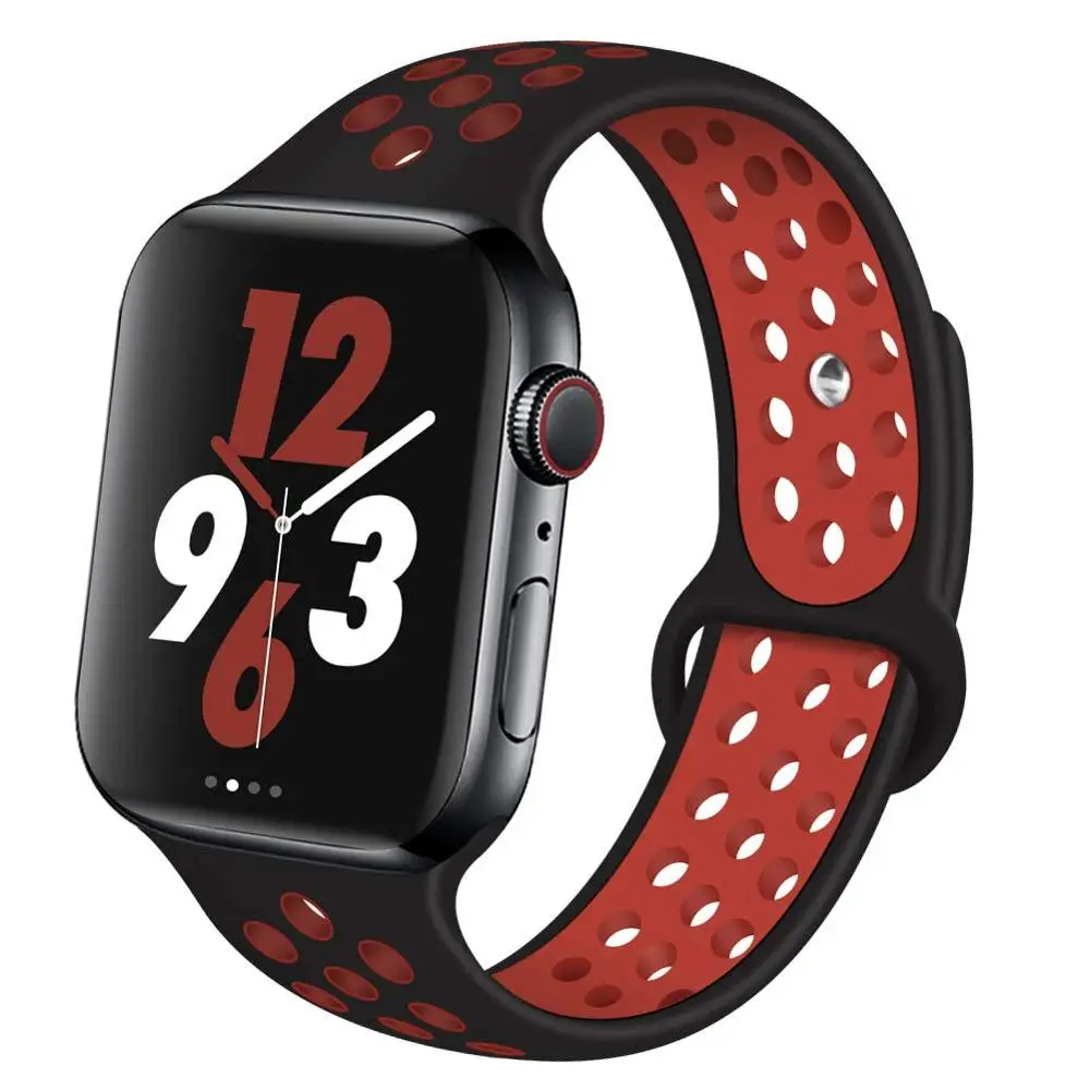 Ремешок для наручных часов Apple Watch 4 3/2/1 30 color38MM 40 мм Силиконовые из дышащего материала для наручных часов iWatch, сменный ремешок Спортивная петля серии 4 42 мм 44 мм - Цвет ремешка: 5