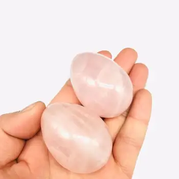 

1pc 2 inches Natural rough raw rose quartz decor crystal stone egg Women's massage ornaments for gift