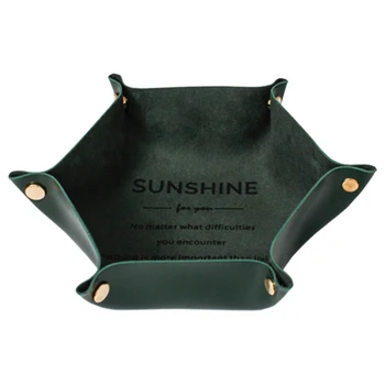 

Foldable PU Leather Square Storage Box Square Tray for Dice Table Games Key Wallet Coin Box Tray Desktop Storage Box Trays Decor