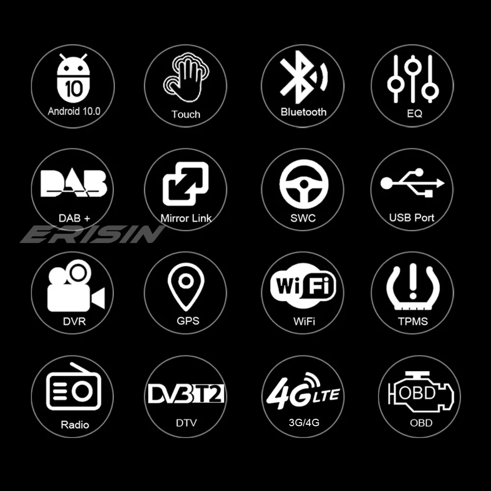 Erisin 5931 DAB + Android 10 0 автомобильный Стерео Авторадио DVD GPS Wifi OBD 4G USB для Ford C/S Max Galaxy Kuga