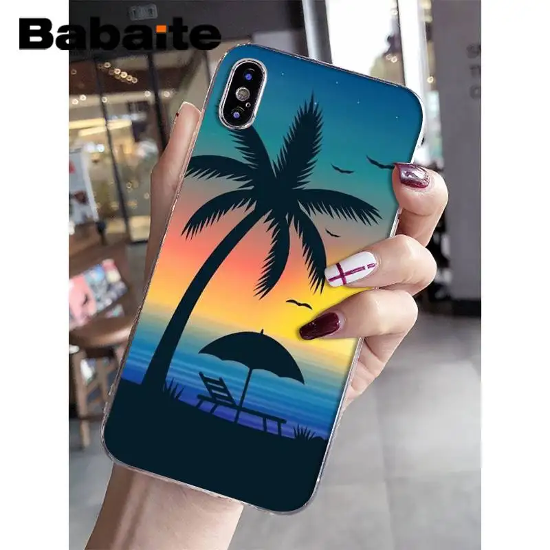 Babaite пальмовые деревья закат природа Coque Оболочка Чехол для телефона для iPhone 8 7 6 6S Plus X XS MAX 5 5S SE XR 11 11pro 11promax