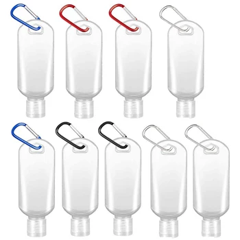 

5/10Pcs/pack 50ml Empty Refillable Bottle Keychain Ring container Travel Transparent Plastic Perfume Mini Bottle Flip Cap Bottle