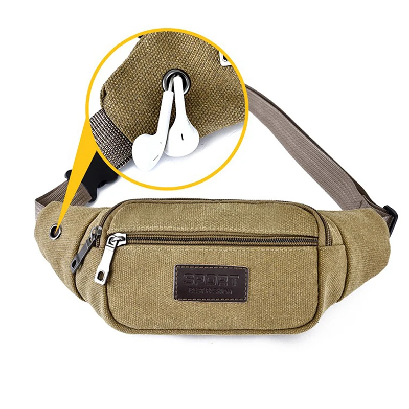 Casual Leinwand Taille Tasche Unisex Funktionale Taille Tasche Handy Tasche Männer und Frauen Bequem Gürtel Banane Tasche Fanny Pack männer – Detail 6