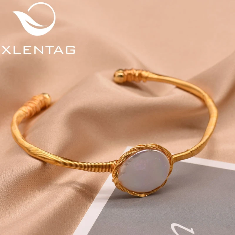 XlentAg натуральный пресной воды барокко Жемчуг регулируемый браслет для женщин Свадебные подарки открытые ювелирные изделия из бисера Pulseira Feminina GB0067