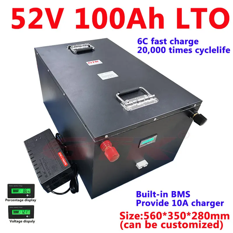 LTO 52V 100Ah литиевая Батарея использовать 2 4 v мешочек клеток для 48v 52v мотоциклов