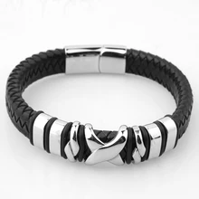 Модный ручной Шарм ювелирные изделия классический браслет из натуральной кожи для мужчин многослойный магнит ручной работы подарок для крутых мальчиков