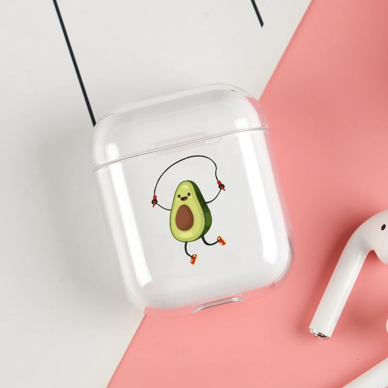 Мягкий милый Чехол Air Pods для Apple airpods, роскошный чехол с мультяшным авокадо, прозрачный чехол Airpods в Bluetooth, аксессуары для наушников