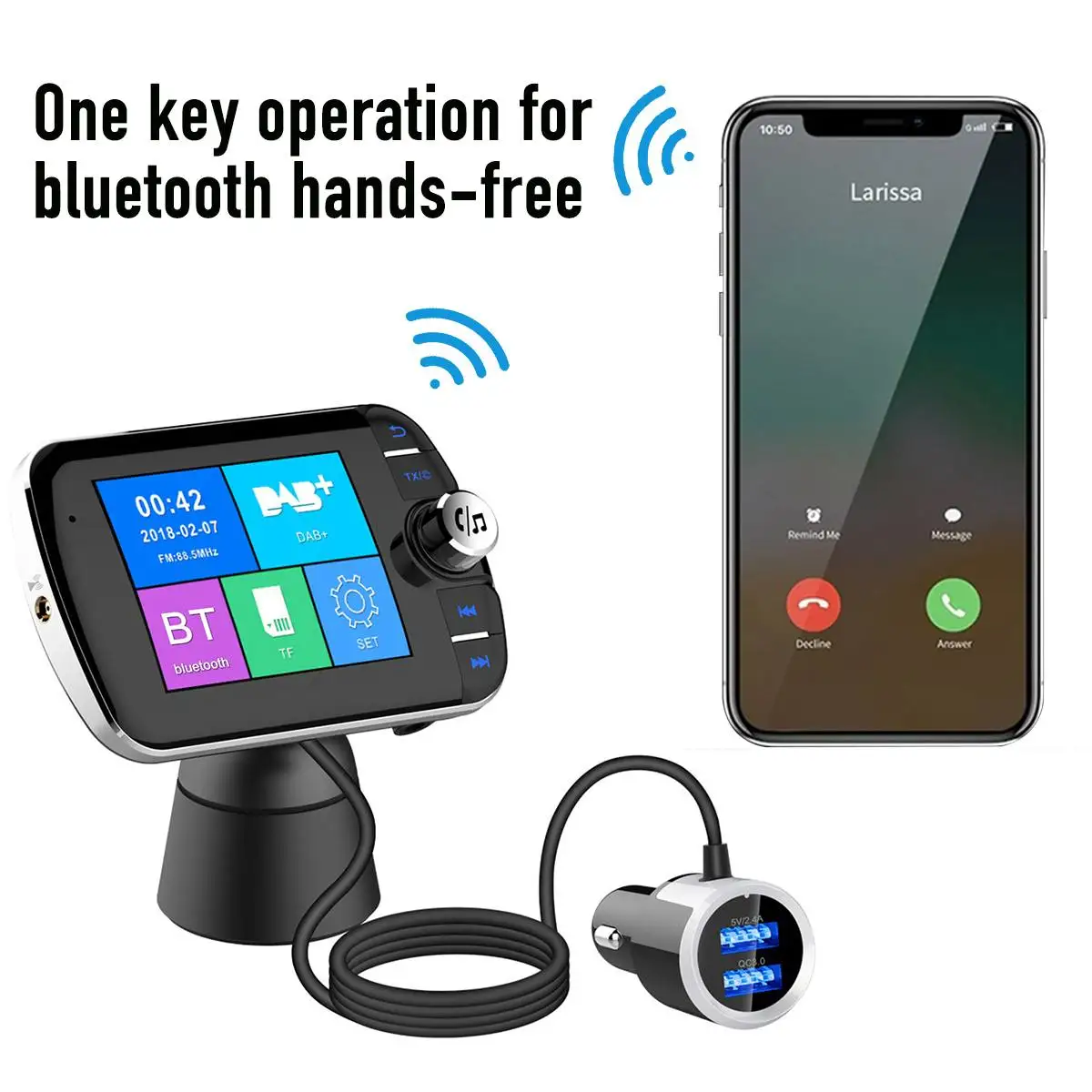 Автомобиль DAB+ приемник с ЖК дисплеем приемник DAB fm передатчик MP3 плеер QC3.0 быстро Зарядное устройство fm-радиопередатчик автомагнитолы