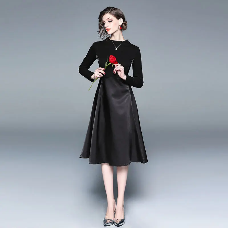 

Europe And America Fashion Black by Age A- line Dress