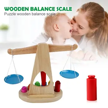 

Funny Balance Scale Toys Pupil Scientific Experiment Teaching Aids Children Preschool Educational Wooden Weighing Toy