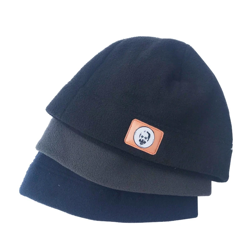 WZCX индивидуальный кожаный логотип реклама печать флисовая шляпа Фото Осень Зима защищенные часы кепка мужская зимняя шапка