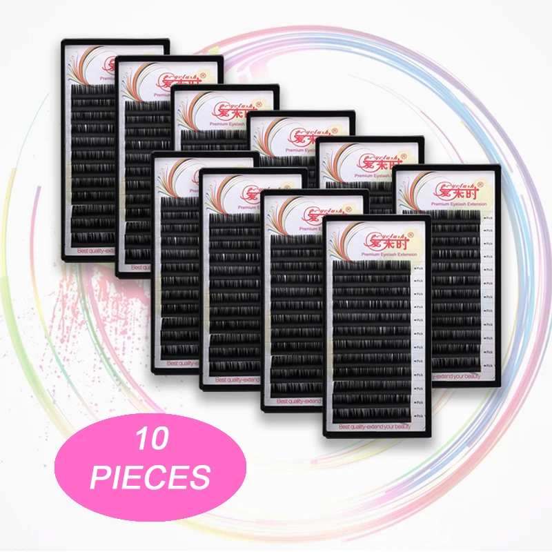 

All Sizes 10 Trays 3D Individual Eyelash Extension Natural Soft Eyelashes Extension Korea Silk Volume Eyelashes for Makeup Tools