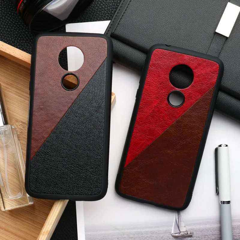 

Luxury PU Leather Case for Moto G7 Power Plus Play Case Soft TPU Silicone Phone Cover On Moto E6 PLus E5 Covers Bumper Funda