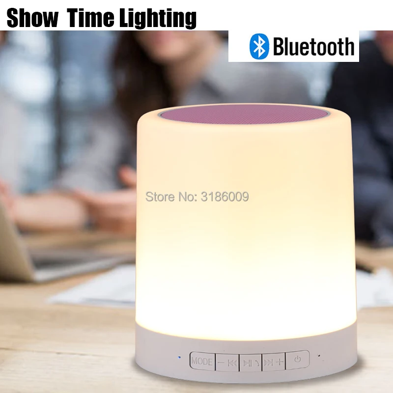 Sale Wireless Bluetooth Speaker Colorful Led Light Three-speed touch dimming Speaker Support Mp3 Fm Tf Card Radio Remote Control