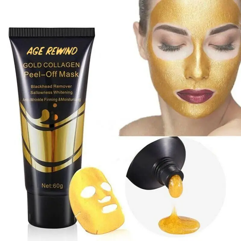 24K Gold Face Mask Peelling Off for Blackhead Remover Anti Aging Treatment Pore Acne Scar | Красота и здоровье