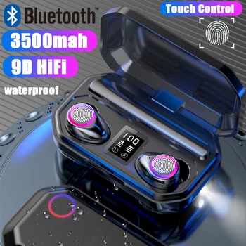 

M12 Bluetooth Earphones 3500mAh Wireless Headphones Touch Control LED With Microphone Sport Waterproof Headsets Earbuds Earphone