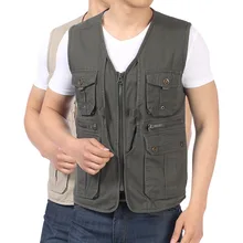 Сезон весна-осень; рыболовный жилет среднего возраста одежда Daddy стиль жилет среднего возраста Для мужчин жилет