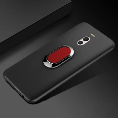 Cover For Meizu M6 Note Note6 Case Red Blue Black Classic Finger Ring 360 Degree Rotation Soft Silicon 