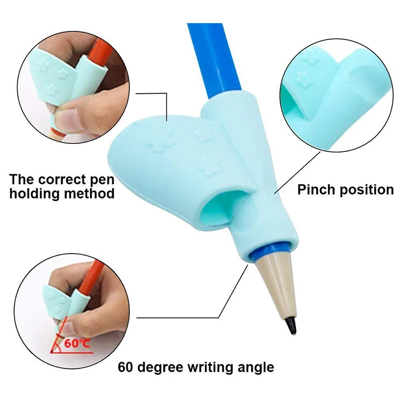 3 шт детский двухпальцевый силиконовый карандаш Захваты ручка захват для помощи в письме коррекция осанки инструмент для студентов случайный цвет