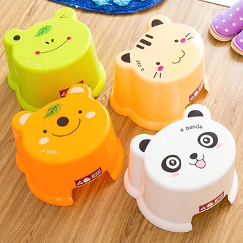 

Lovely Living Room Thickened Plastic Stool Bathroom Bath Bench Cartoon Children Toddler Stool Footstool ai yi