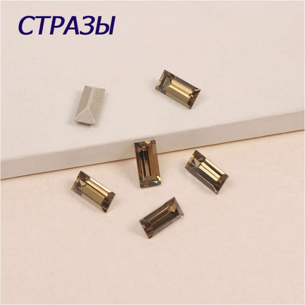 

Smoked Topaz 4501 Baguette Stone Glitter Crystal Sew On Rhinestone DIY Rhinestone With Claw For Clothing Accessories