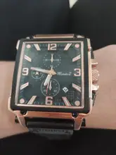 Reloj deportivo para hombre, cronógrafo de cuarzo, con Esfera Grande cuadrada de cuero, marca superior de lujo, a la moda, resistente al agua, nuevo, 2021