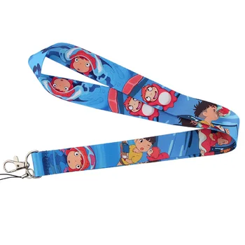 

PC1129 Wholesale 20pcs/lot Ponyo Cute Cartoon Neck Strap Lanyards ID Badge Card Rope Chain Phone Gym Strap Webbing Necklace Gift