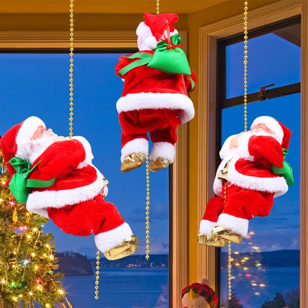 Father Christmas 2022 2022 Christmas Decorations Santa Claus Automatic Climbing On Rope For Home  Indoor Shop Xmas Gift Wall Window Hanging Happy New|Pendant & Drop  Ornaments| - Aliexpress