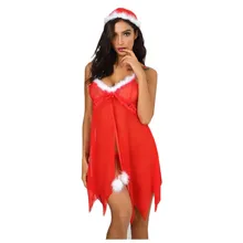 Сексуальное женское белье Babydoll Lenceria, женское рождественское мини-платье размера плюс, сексуальное нижнее белье, ночное белье, Эротичная Ночная сорочка, костюмы