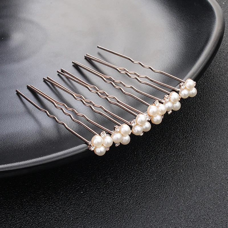 Bridal Headwear Miallo Bridal Wedding Hair Accessories Rhinestone Hair Pins Forks For Women Pearl Hairpins Bride Headpiece Party Jewelry Gift