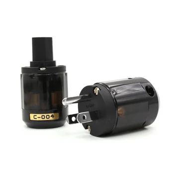 

Hifi audio P004+C004 US AC power plug IEC power cord plug hi-end rhodium plated US power connector