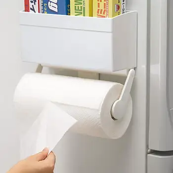 

Tissue Holder Kitchen Organizer Rack Magnetic Roll Paper Box Refrigerator Tissue Holder Wrap Stand Kitchen Storage Shelf Box