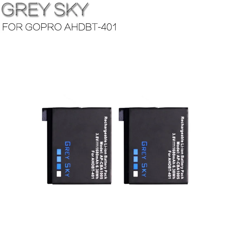 Аккумуляторная батарея для цифровой камеры gopro hero 4 ahdbt-401 ahdbt401 ahdbt 401 1680mah для go pro gopro hero4 hero 4 - Цвет: 2 battery