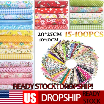 

25x25/50x50cm Cotton Fabric Printed Cloth Sewing Quilting Fabrics for Patchwork Needlework DIY Handmade Material 7/15/50/100pcs