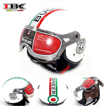 

IBK Motorcycle Helmet Open-Face Vintage Casco Electric Bicycle Scooter Unisex 3/4 Capacete matte Helmet IBK-K100