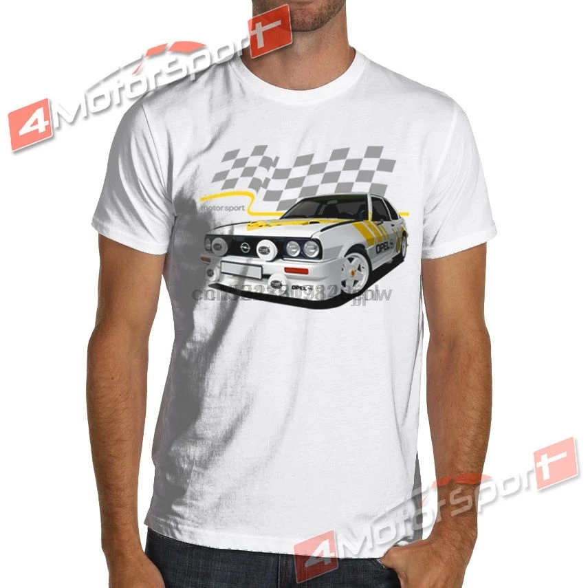 Opel Ascona B 400 ралли белая или серая футболка Wrc Vauxhall Cavalier | Мужская одежда