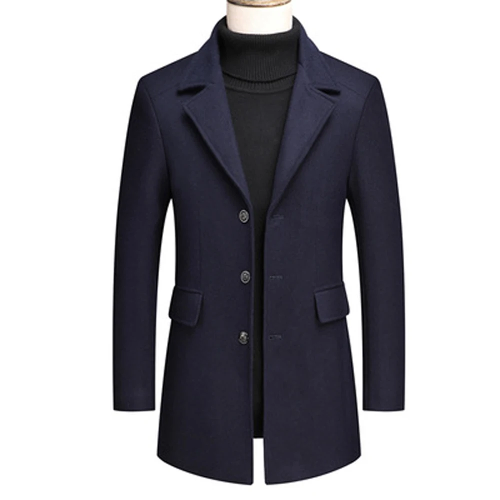 New Excellent Quality Casual Manteau Laine - Цвет: Тёмно-синий