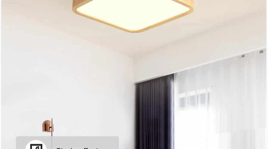 Современные потолочные светильники с ультра-тонким 6 см деревянным mission освещение для гостиной спальни заподлицо домашний декоративный абажур