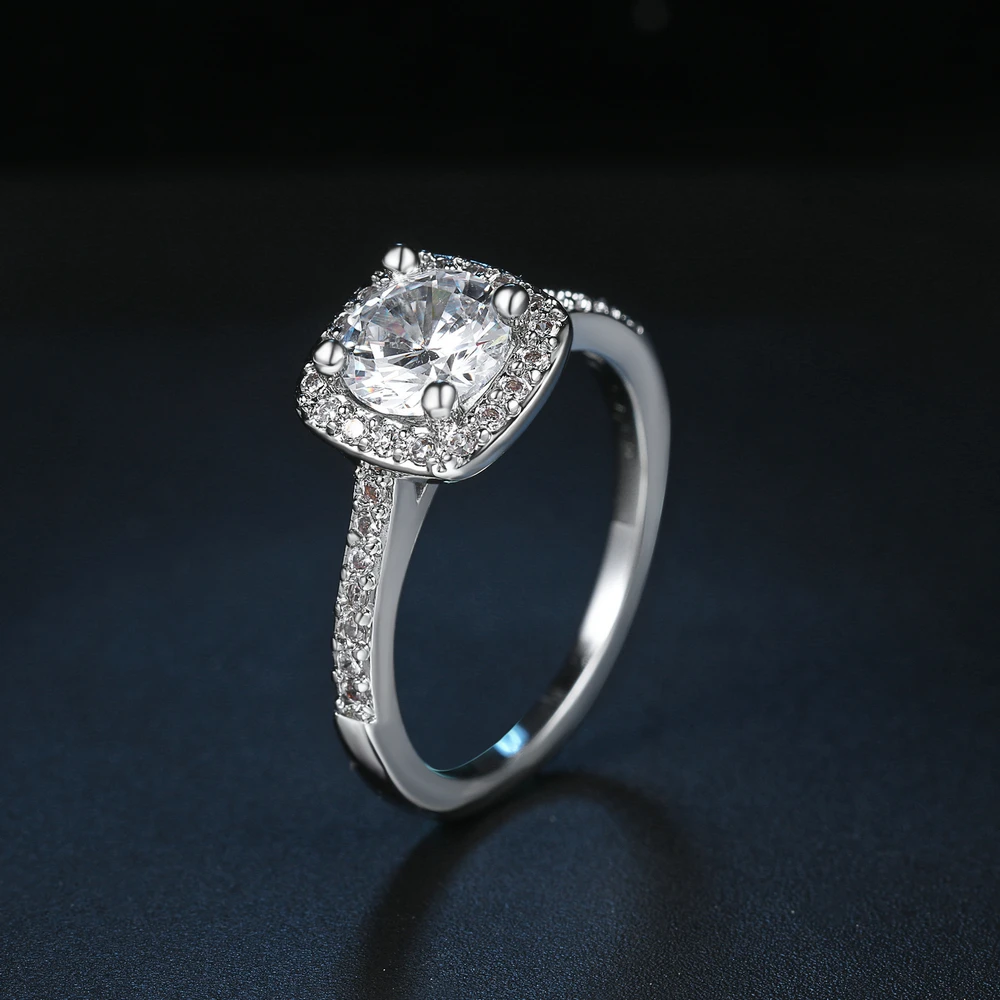 Серебряное изысканное модное квадратное кольцо для свадьбы и помолвки, изготовленное из AAA+ кубического циркония, ювелирное изделие DWR531 - Цвет основного камня: R531