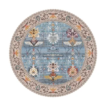

Fashion Retro Round Carpets For Living Room Classic Flower Carpets Study Bedroom Coffee Table Computer Chair Kids Floor Mat Rug