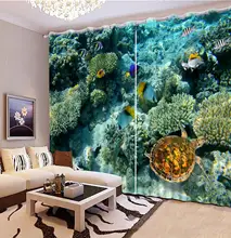 リビングルームのベッドルーム 3D カーテン海底世界海藻素朴なスタイルのホーム(China)