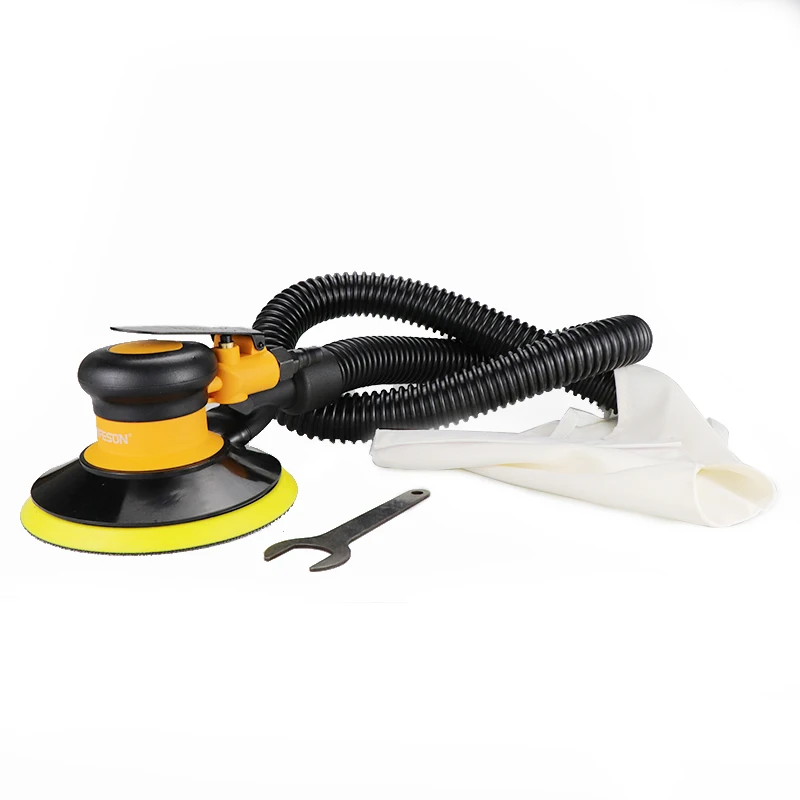 Air Sander Polisher with Vacuuming 6'' 150mm Car Paint Care Tool Polishing Random Orbital Palm Hard & Soft Brush M8 Threaded