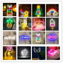 Настенный светодиодный неоновый светильник, прикольный светильник s Art, настенный бар, домашний праздник, деловое украшение, неоновая лампа с питанием от USB, 24 вида