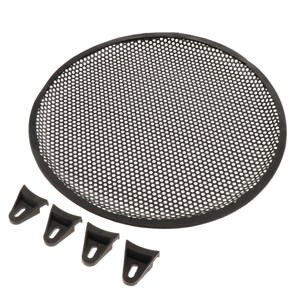 1Pcs 12 Inch Speaker Cover Case Protective Round Metal Mesh Grill, Black