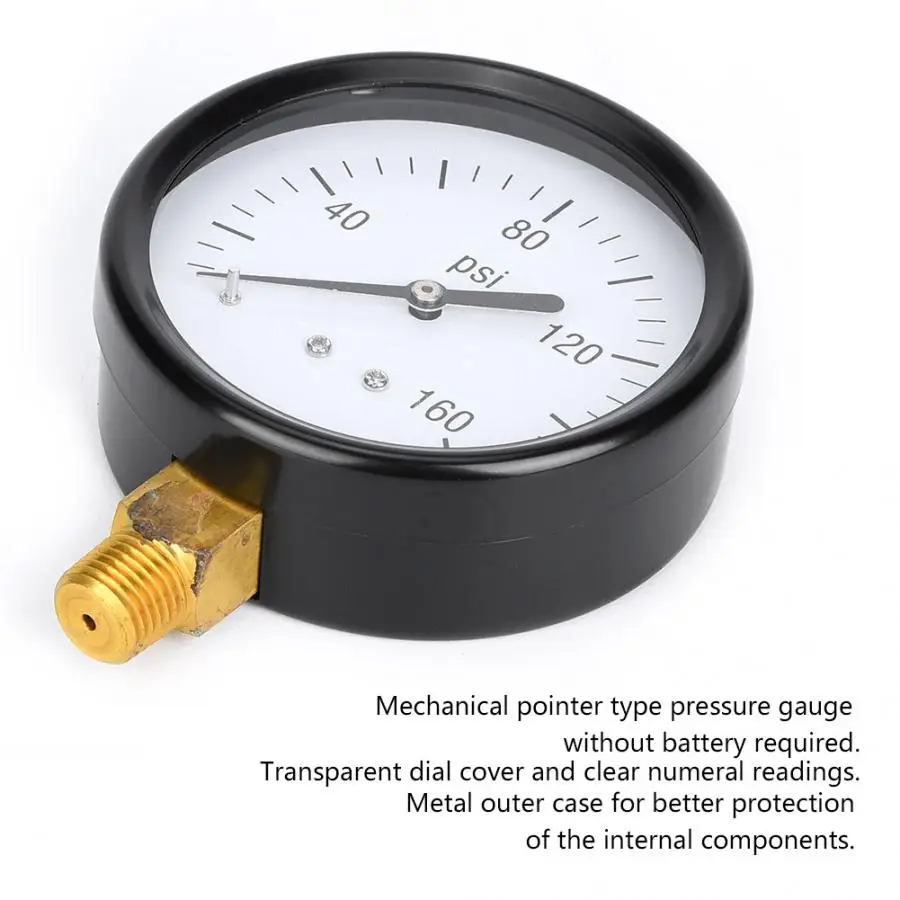 0-160psi механический манометр 1/4 дюйм; NPT нижнее соединение манометр