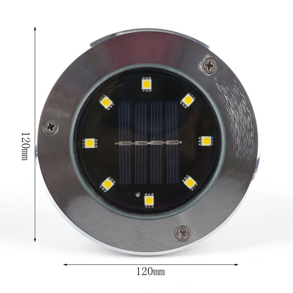 Solar Powered 8 LED Landscape Light Waterproof 0.75W 2V Flood Lights Landscape Garden Yard Path Flood Spot Light Rod